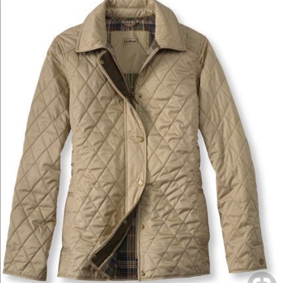 L.L. Bean Jackets & Blazers - L.L. Bean Quilted Riding Coat Jacket Tan Zip Up XS
